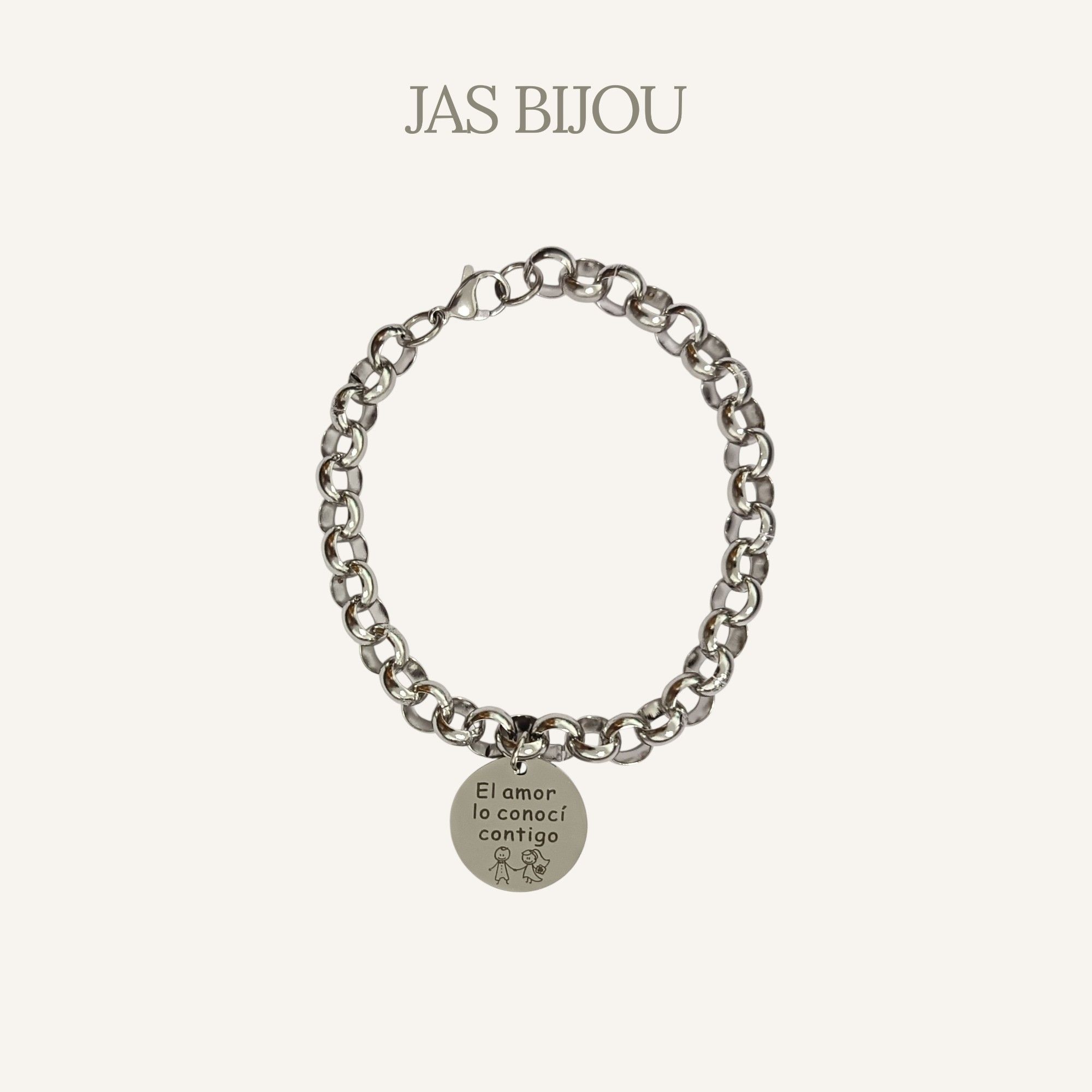 Pulsera con Frase - El Amor lo Conocí Contigo - Imagen 2