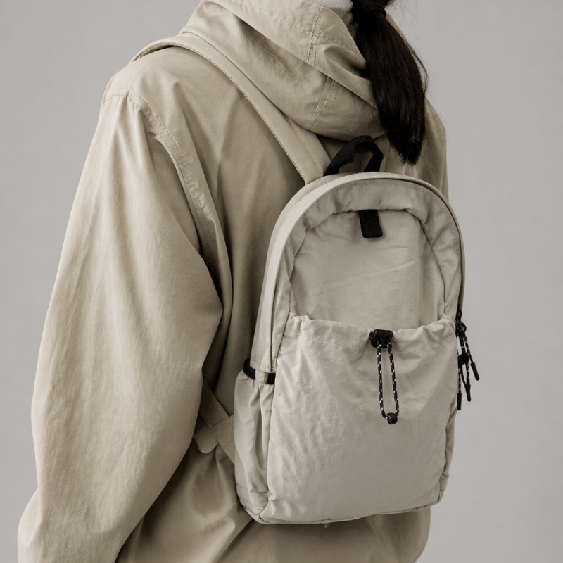Mochila de Tela Beige