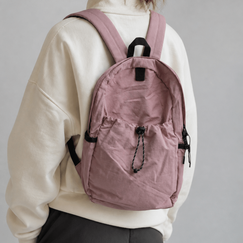 Mochila de Tela Rosa