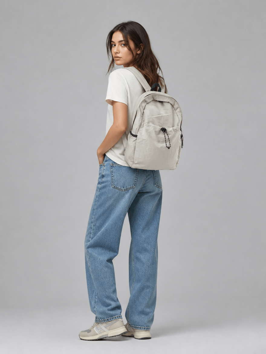 Mochila de Tela Beige - Imagen 2