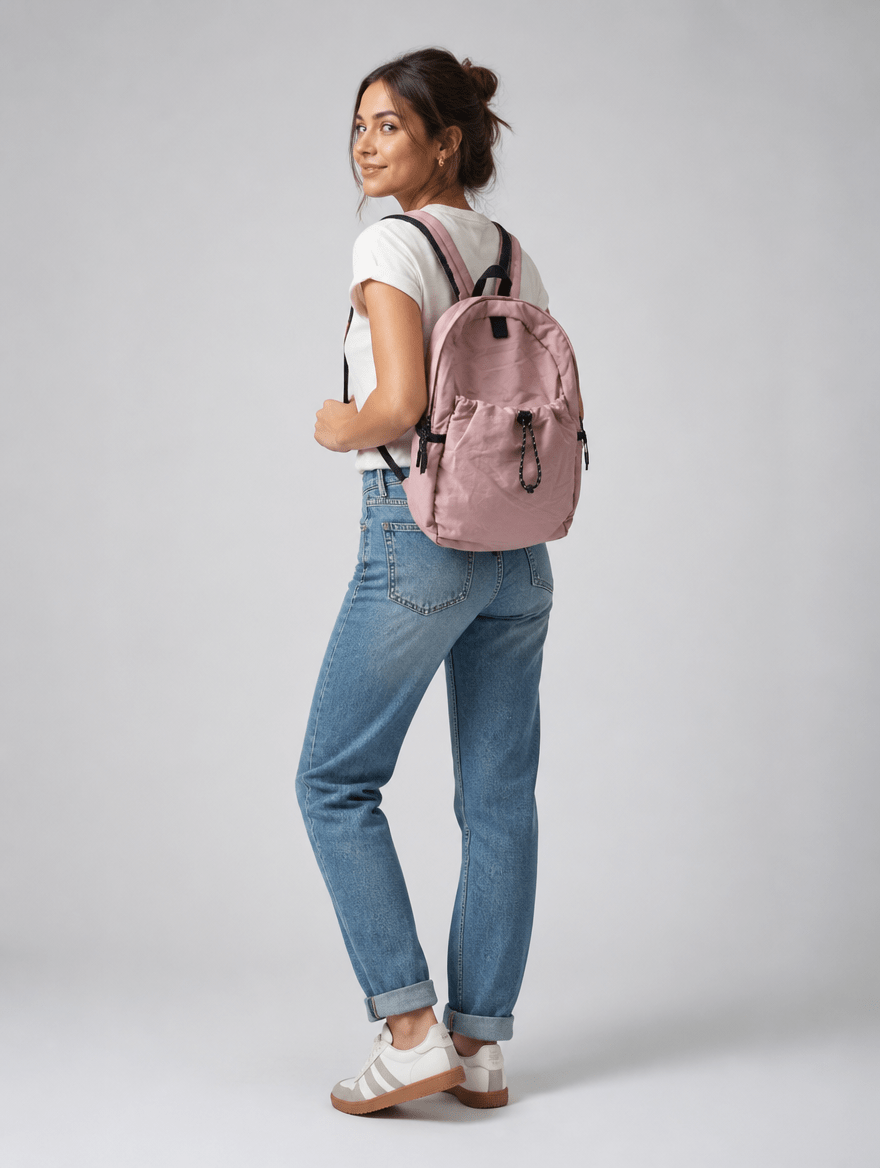 Mochila de Tela Rosa - Imagen 2